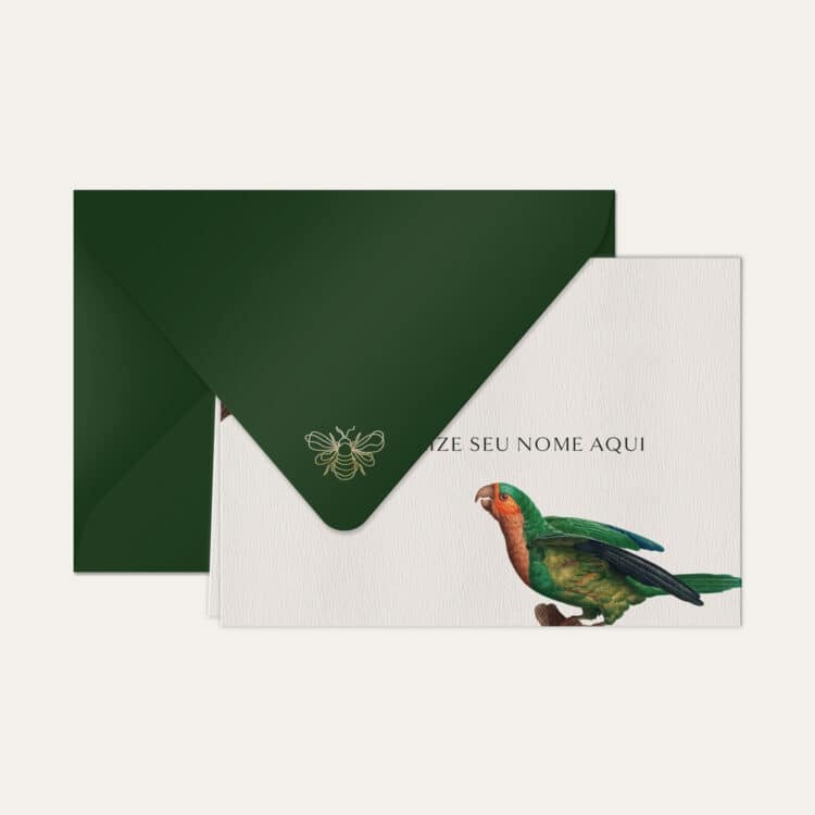 Papel de carta personalizado ilustração de aves e envelope colorido