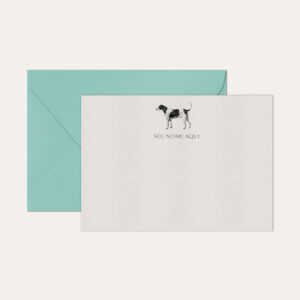Papel de carta personalizado com ilustração de codorna envelope azul tiffany