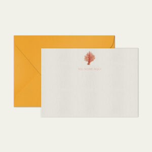 Papel de carta personalizado com ilustração de coral envelope amarelo
