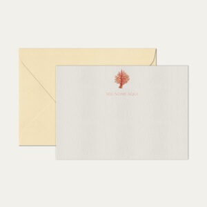 Papel de carta personalizado com ilustração de coral envelope bege