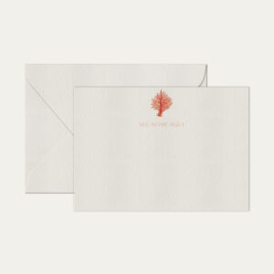Papel de carta personalizado com ilustração de coral envelope branco