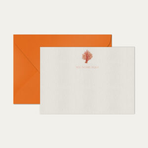 Papel de carta personalizado com ilustração de coral envelope laranja
