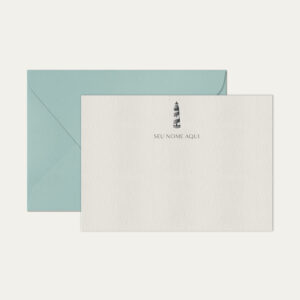Papel de carta personalizado com ilustração de farole envelope azul bebe