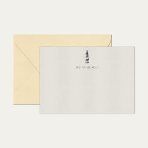 Papel de carta personalizado com ilustração de farole envelope bege
