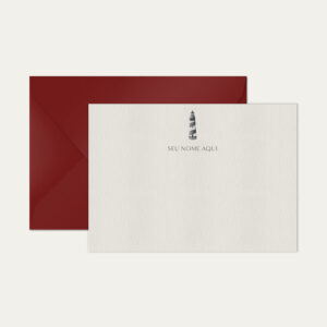 Papel de carta personalizado com ilustração de farole envelope bordo