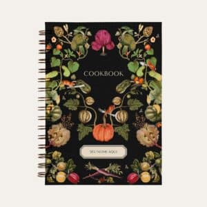 Caderno personalizado A5 com ilustração de plantas e vegetais