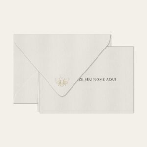 Papel de carta personalizado com nome em preto e envelope branco