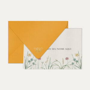 Papel de carta personalizado com ilustração de lily e envelope amarelo