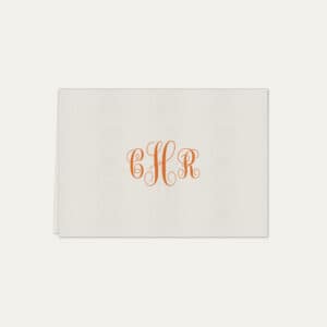 Papel de carta personalizado com monograma em laranja