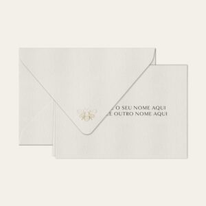 Papel de carta personalizado com nome casal em preto e envelope branco