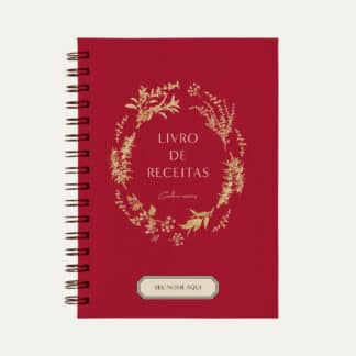 Caderno personalizado A5 bordô com ilustração minimalista