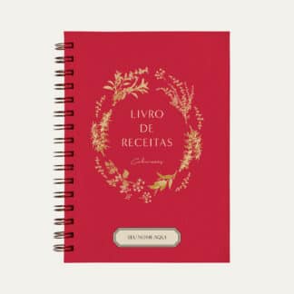 Caderno personalizado A5 vermelho com ilustração minimalista