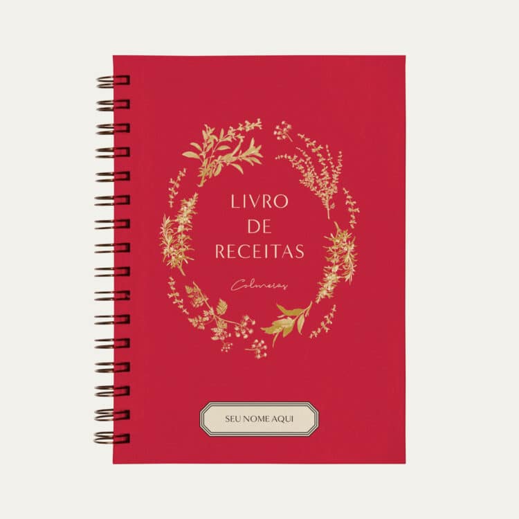 Caderno personalizado A5 vermelho com ilustração minimalista