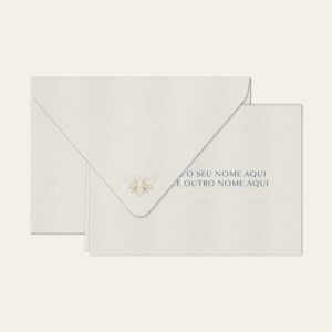 Papel de carta personalizado com nome casal em azul marinho e envelope branco