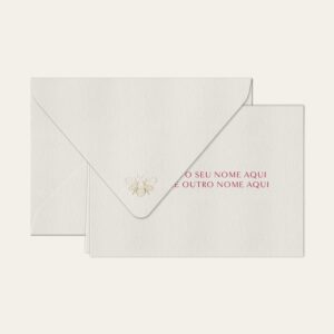 Papel de carta personalizado com nome casal em bordo e envelope branco