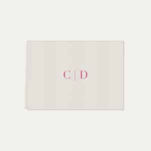 Papel de carta personalizado com monograma duo em rosa pink