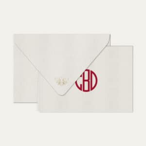 Papel de carta personalizado com monograma gatsby em bordo e envelope branco