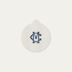 Tag personalizada com monograma clássico azul marinho Colmeias Design