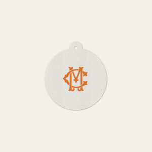 Tag personalizada com monograma clássico laranja Colmeias Design
