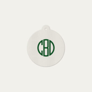 Tag personalizada com monograma gatsby verde Colmeias Design