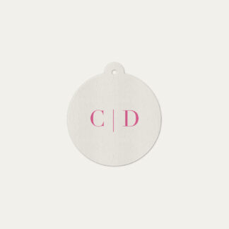 Tag personalizada com monograma duo com iniciais rosa Colmeias Design